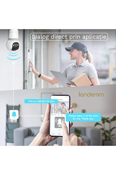 LONDEMM LONDEMM Light Bulb Video Surveillance Camera, Full HD 1080P, WiFi 2.4G & 5G