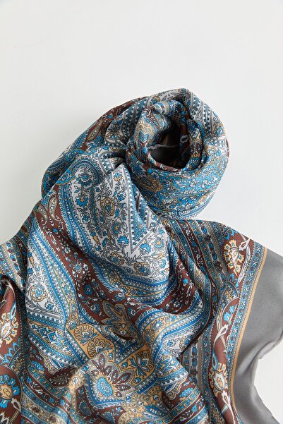 Nihan Desenli Soft Eşarp Antrasit