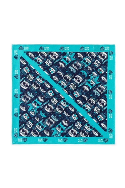 All We Need Is Pets Bandană de mătase albastru deschis Looking Purr-fect pentru pisici și iubitori de animale