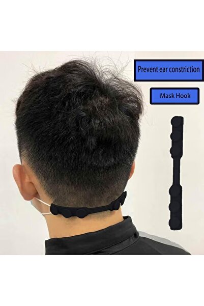 Generic 10-piece set of adjustable, anti-slip ear hooks for mask straps, black color