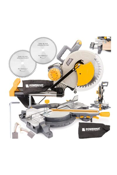 Powermat Fierastrau stationar banc, circular pentru debitarea lemnului, 2200 W, diametru disc 305 mm, Powerma