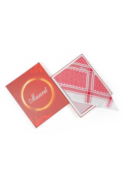 MASARAT Men's Shemagh, Red Tracks