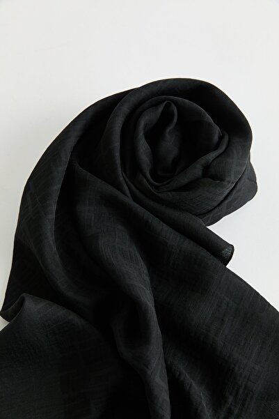 Nihan Geometrik Desen Jakar Eşarp Siyah