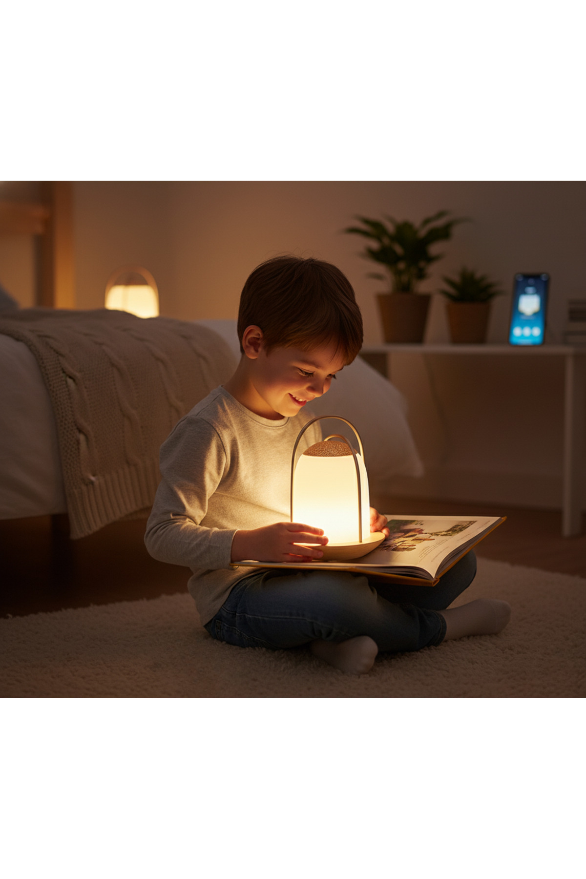 Generic Wood LED Lamp Bluetooth Speaker Dimmable Night Light Remote Control USB Rechargeable Bedside