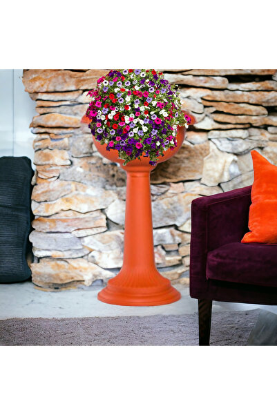 dealshopromania Ghiveci cu picior înalt maro 32 cm, H 63 cm Amphora pentru terasă, grădină