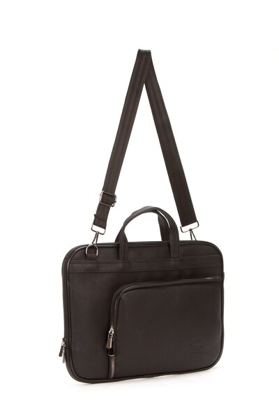 Newish Polo Men's Black Faux Leather Briefcase and Laptop Bag