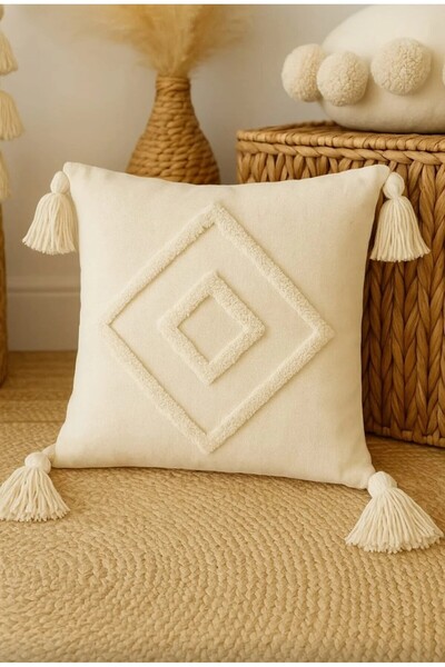 SAYMİNE Cross Punch Throw Pillow Case Model