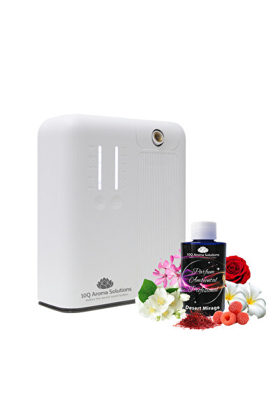 10Q Aroma Solutions Promo Pack: Professional Ambient Fragrance Device 10Q Aroma Smart OV3 White + Desert Mirage 100gr