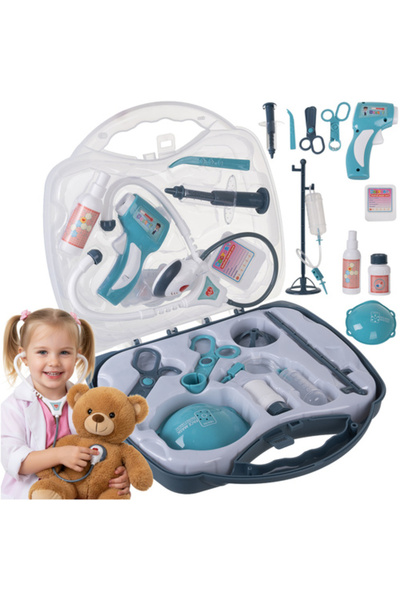zola Little doctor toy set, 13 pieces, sound and light effects, suitcase, 30 x 27 x 8 cm, blue