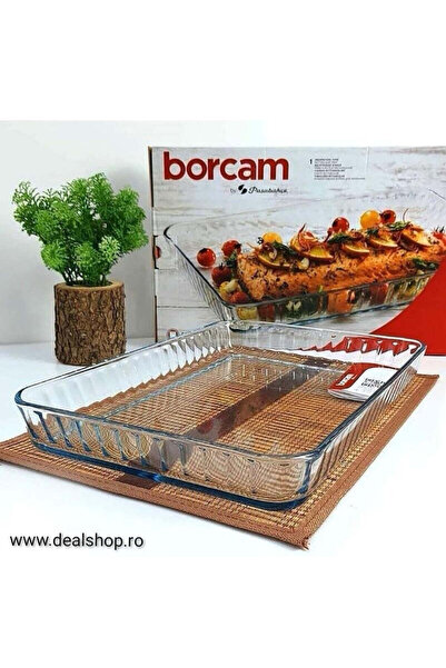 dealshopromania Pasabahce Borcam rectangular heat-resistant yena pot 40 x 27 ...