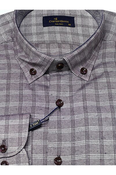 Daniel Bessi Long Sleeve Regular Fit Pocket Checkered Classic Men's Shirt Gml-460