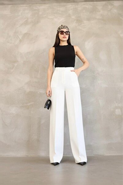 HA-KA GİYİM Women's Imported Doubleface Fabric Palazzo Fit High Waist No Fading Quality Product