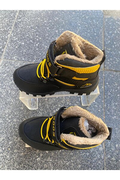 Metin Ayakkabı حذاء أطفال من الجلد الأسود من الخارج والفراء من الداخل مصنوع م...
