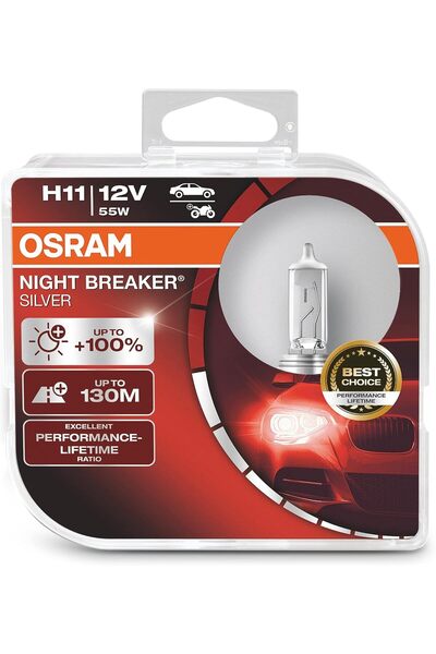 Osram NIGHT BREAKER SILVER H11 Halogen Headlight Lamps Duo Box (2 lamps)