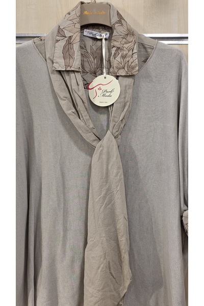 Park Moda Cotton Blouse with Scarf and Shirt