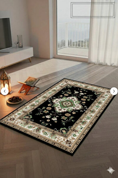 Harikabirev Seccade Soft Surface Anti-Slip Base Modern Stylish Design Flower ...