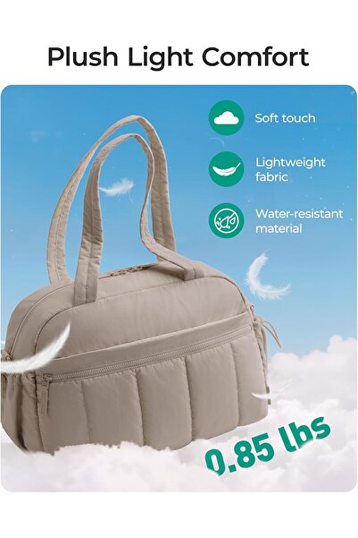 BAGSMART Gym Bag for Women – 24L Water-Resistant Medium Weekender Duffel (Medium-Camel)