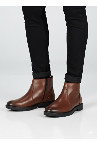 BESS SHOES Мъжки ботуши от естествена кожа с връзки | Ортопедични, водоустойчиви, с неплъзгаща се подметка, удобни зимни ботуши