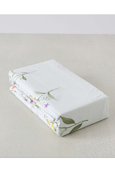 REDTAG White 3 Piece Floral Printed Flat Sheet (King Size)