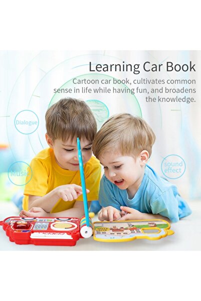 Hibobi Premium كتاب سيارة بيب بيب التعليمي للأطفال على شكل متجر مع الضوء والصوت
