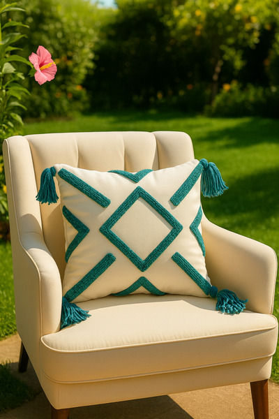 SAYMİNE Cross Punch Throw Pillow Case Model