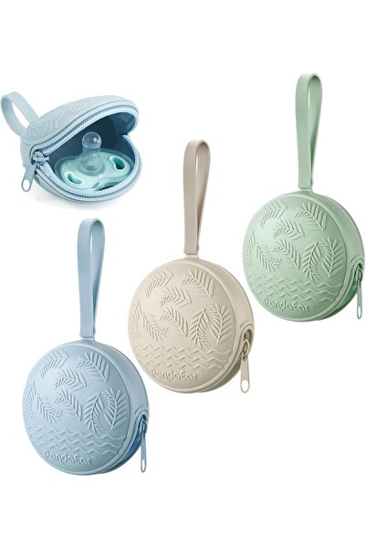 PandaEar حامل مصاصة سيليكون - تخزين محمول خالٍ من مادة BPA، عبوة من 3 قطع (أخ...