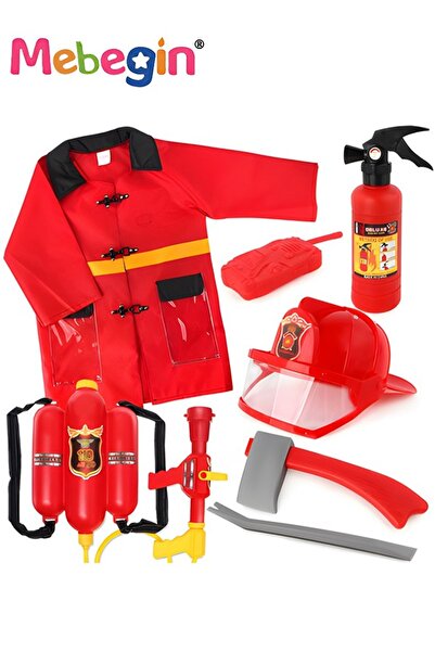 MEBEGIN 7 PCS Kids Firefighter Costume Role Play Kit Set with Accessories Inc...