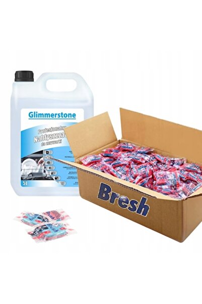 GLIMMERSTONE Bresh 12-in-1 Dishwasher Tablets 100 pcs + 5L Rinse Aid, multicolor