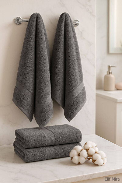 Elif Mira 4-Piece Bath Towel Set 100% Cotton 70X140 cm Pleasure