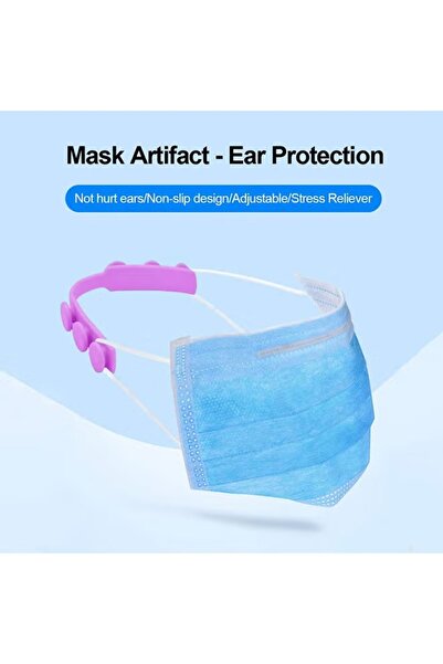 Generic 4-piece set of adjustable, anti-slip mask extender straps, pink