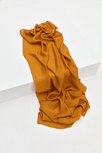 Nihan Tuğba Kazayağı Desen Şal Sarı