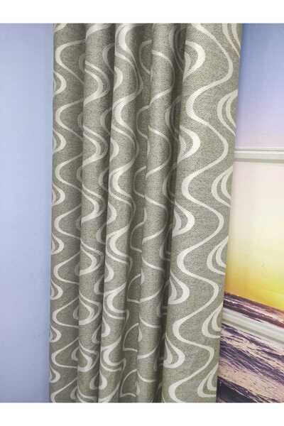 Evcimenhome New Product Lined Rustic Curtain with Eyelets Metal Ring 170Cmx230Cm