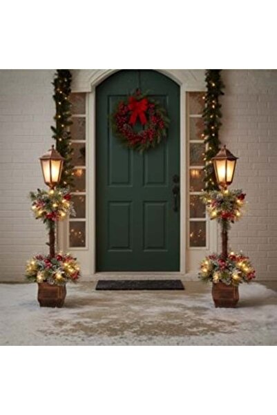 OEM Decorative Christmas Lantern with LED Light Bronze 23 x 23 x 122 cm