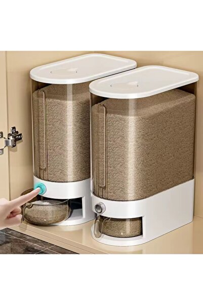 Allin Rice dispenser set, grain storage, 2 rice kernels, household utensils, grain storage, cornflakes, storage