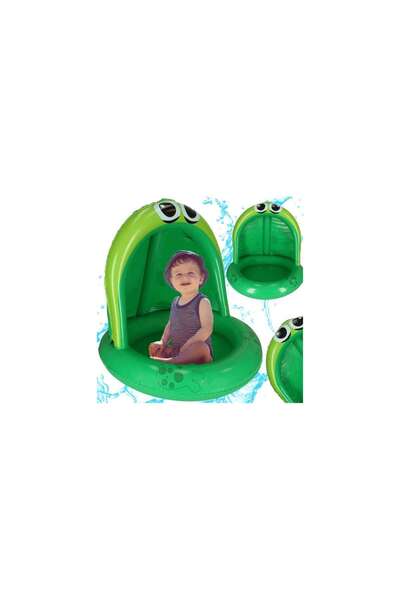 Three top online Inflatable pool pontoon with canopy frog 101cm