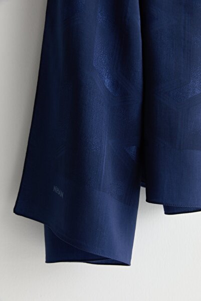 Nihan Desenli Pamuk Naia Lyocell Şal Lacivert