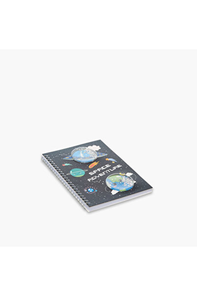 Lifestyle دفتر ملاحظات مسطر ذو غلاف صلب ومجلد حلزوني من سبيس برينت، 80 صفحة