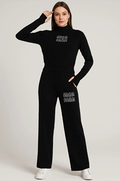 New Deux طقم تريكو نسائي مريح وأنيق مكون من قطعتين