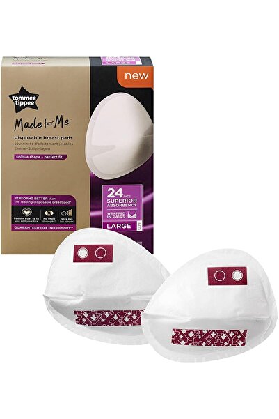 tommee tippee وسادات صدر للاستخدام مرة واحدة، 24 قطعة - عبوة واحدة، بيضاء