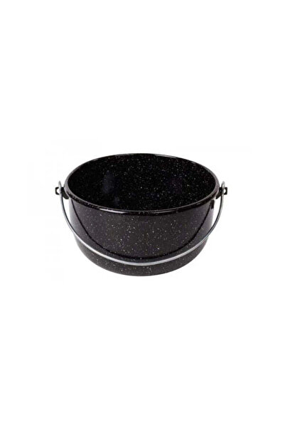 dealshopromania Black enameled 5 liter saucepan with wire handle 24 cm