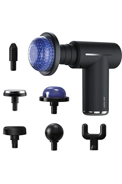 Green Lion مسدس تدليك نبضي - علاج ساخن وبارد، شاشة رقمية، 6 رؤوس، 45 دقيقة - ...