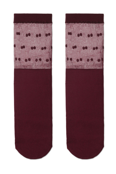 Conte Elegant Șosete din poliamidă cu model cu buline, Conte Fantasy 19C-29CP - Bordeaux, 36-39 (23-25)