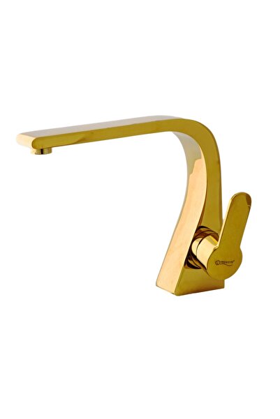 Trendy's Single-lever basin mixer, bathroom sink installation, gold