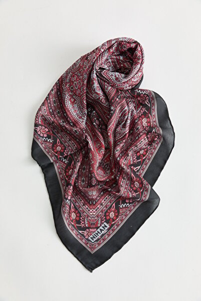 Nihan Desenli Soft Eşarp Kırmızı