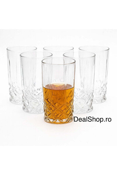 dealshopromania Σετ 6 γυάλινων ποτηριών Kaveh 330 ml με κομψό σχεδιασμό, ιδαν...