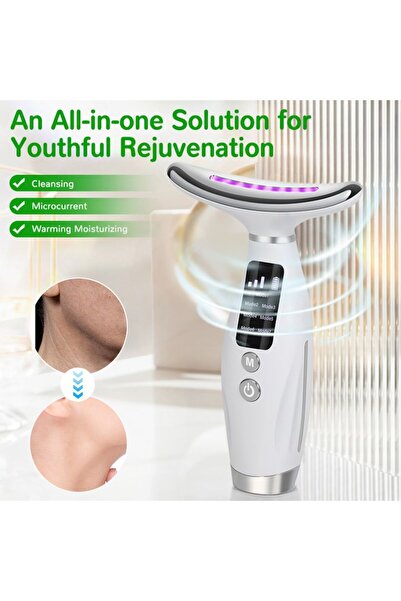 OEM Multifunctional Beauty Device - 7 LED Modes, 3 Speeds, LED Display, Face & Neck, White