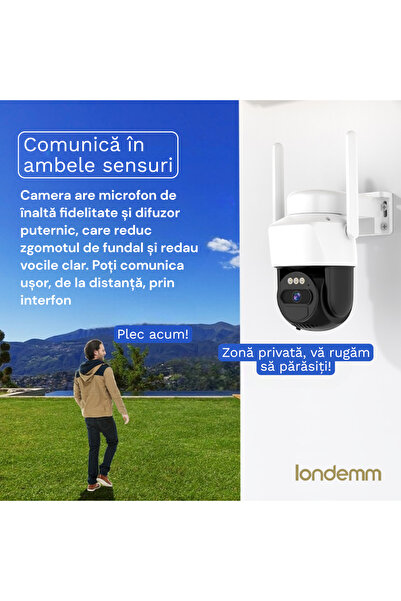 LONDEMM LONDEMM Solar Panel WiFi Video Surveillance Camera, Tuya Compatible, 3MP Full HD, 8W Panel