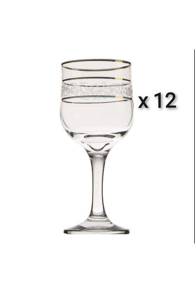 dealshopromania Set de 12 pahare cu picior Lav Adora Gold 240 ml pentru teras...