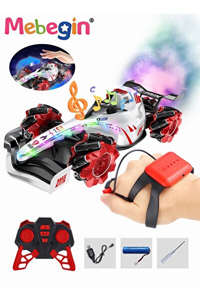 MEBEGIN لعبة سيارة تحكم عن بعد مع وظيفة الضوء والرش، 2.4 جيجاهرتز، تحكم لاسلك...