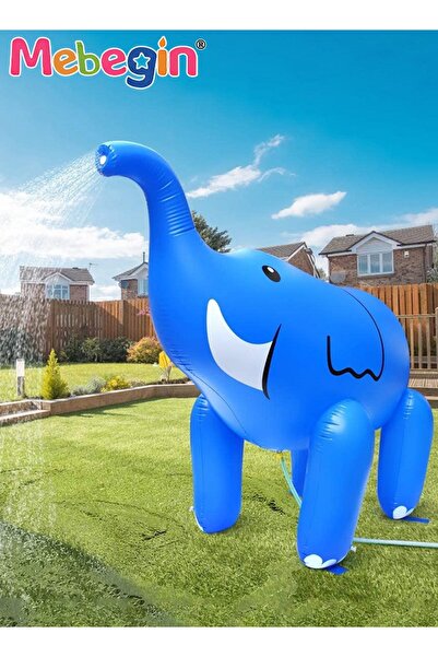 MEBEGIN رشاش مياه عملاق قابل للنفخ على شكل فيل، رشاش مياه رائع للفناء الخلفي ...